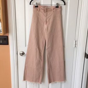 Zara Women's Pink Wide-Leg Jeans